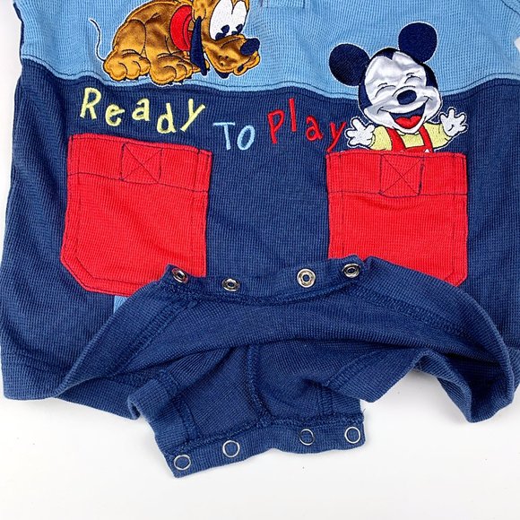 Vintage Disney Ready To Play Mickey & Pluto Romper - Picture 4 of 5